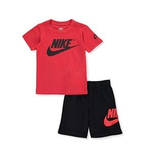 Nike Boy's T-Shirt & Shorts Futura Logo 2-Piece Set Black/University Red